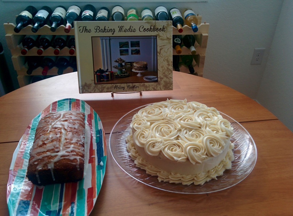 Gluten free lemon drizzle cake and gluten free carrot cake.